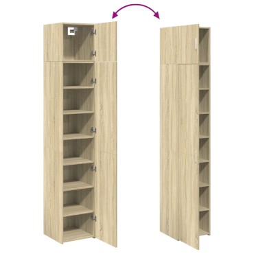 vidaXL Ντουλάπι Αποθήκευσης Στενό Δρυς 40x42,5x225cm Επεξεργ. Ξύλο 1 τεμ.
