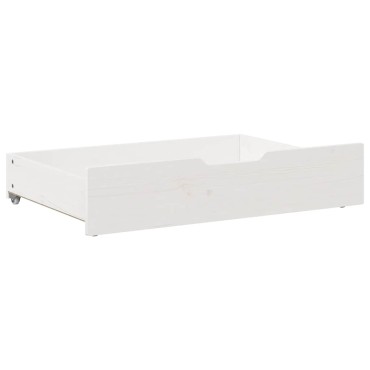 vidaXL Συρτάρια Κρεβατιού 2 τεμ Λευκό 85x55x17 εκ. Μασίφ Ξύλο Πεύκου