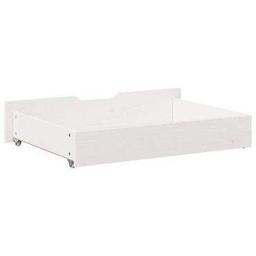 vidaXL Συρτάρια Κρεβατιού 2 τεμ Λευκό 85x55x17 εκ. Μασίφ Ξύλο Πεύκου