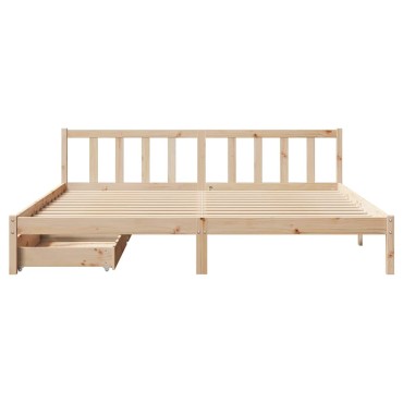 vidaXL Σκελετός Κρεβατιού Χωρίς Στρώμα 180x200cm Μασίφ Ξύλο Πεύκου 1 τεμ. - Διπλό