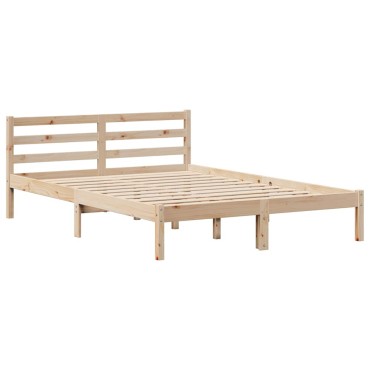 vidaXL Σκελετός Κρεβατιού Χωρίς Στρώμα 160x200cm Μασίφ Ξύλο Πεύκου 1 τεμ. - Διπλό