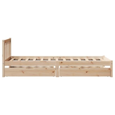 vidaXL Σκελετός Κρεβατιού Χωρίς Στρώμα 90x200cm Μασίφ Ξύλο Πεύκου 1 τεμ. - Μονό