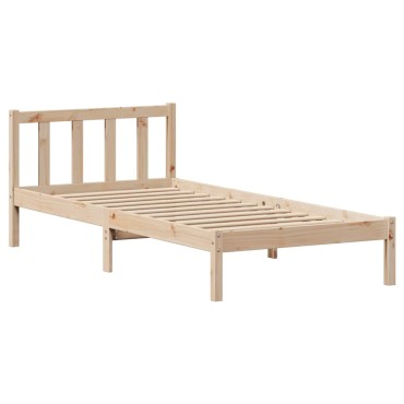 vidaXL Σκελετός Κρεβατιού Χωρίς Στρώμα 90x200cm Μασίφ Ξύλο Πεύκου 1 τεμ. - Μονό