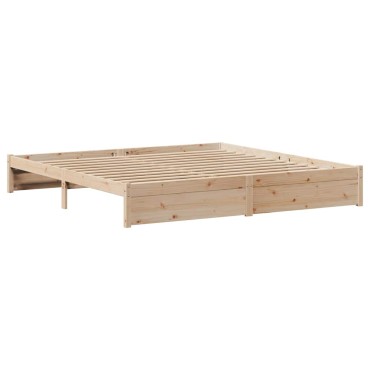 vidaXL Σκελετός Κρεβατιού Χωρίς Στρώμα 180x200cm Μασίφ Ξύλο Πεύκου 1 τεμ. - Διπλό