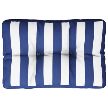 vidaXL Μαξιλάρι Παλέτας Μπλε & Λευκό Ριγέ 50x40x12cm Υφασμάτινο