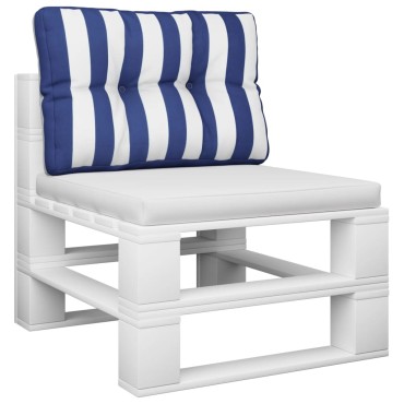 vidaXL Μαξιλάρι Παλέτας Μπλε & Λευκό Ριγέ 50x40x12cm Υφασμάτινο