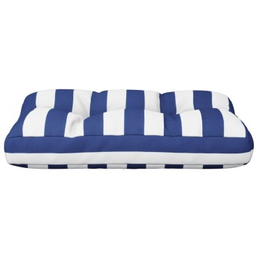 vidaXL Μαξιλάρι Παλέτας Μπλε & Λευκό Ριγέ 50x40x12cm Υφασμάτινο