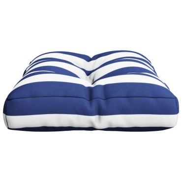vidaXL Μαξιλάρι Παλέτας Μπλε & Λευκό Ριγέ 50x40x12cm Υφασμάτινο