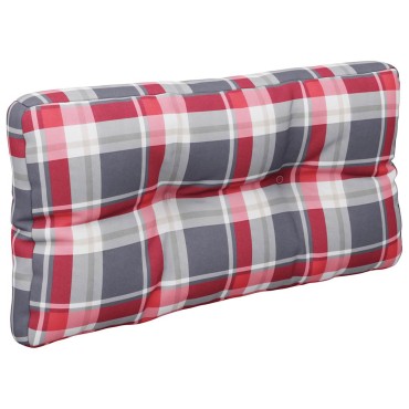 vidaXL Μαξιλάρι Παλέτας Κόκκινο Καρό 70x40x12cm Υφασμάτινο