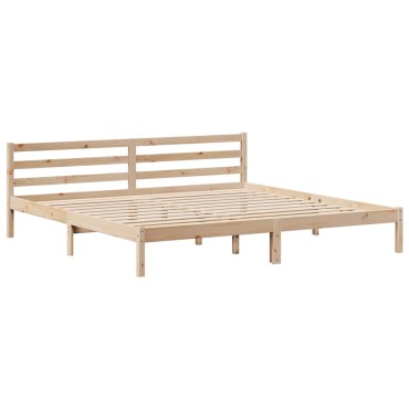 vidaXL Σκελετός Κρεβατιού Χωρίς Στρώμα 200x200cm Μασίφ Ξύλο Πεύκου 1 τεμ. - Διπλό