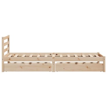 vidaXL Σκελετός Κρεβατιού Χωρίς Στρώμα 90x200cm Μασίφ Ξύλο Πεύκου 1 τεμ. - Μονό
