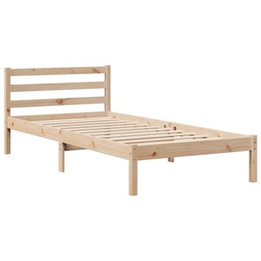 vidaXL Σκελετός Κρεβατιού Χωρίς Στρώμα 90x200cm Μασίφ Ξύλο Πεύκου 1 τεμ. - Μονό