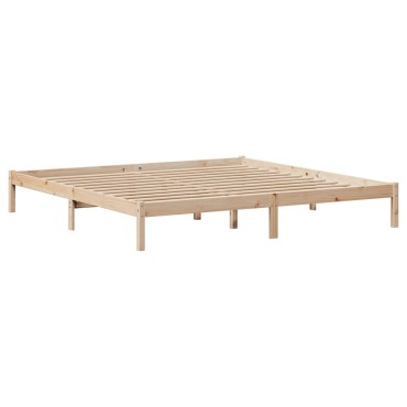 vidaXL Σκελετός Κρεβατιού Χωρίς Στρώμα 200x200cm Μασίφ Ξύλο Πεύκου 1 τεμ. - Διπλό