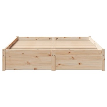 vidaXL Σκελετός Κρεβατιού Χωρίς Στρώμα 160x200cm Μασίφ Ξύλο Πεύκου 1 τεμ. - Διπλό