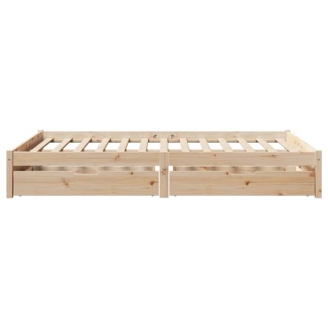 vidaXL Σκελετός Κρεβατιού Χωρίς Στρώμα 160x200cm Μασίφ Ξύλο Πεύκου 1 τεμ. - Διπλό