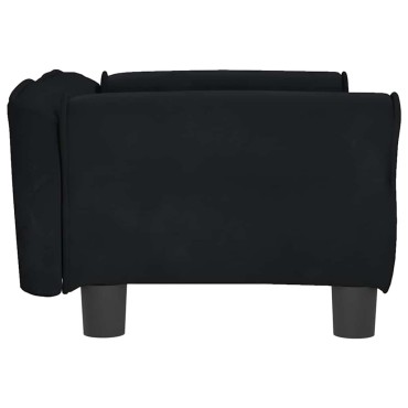 vidaXL Κρεβάτι Σκύλου Μαύρο 70 x 45 x 30 εκ. Βελούδινο