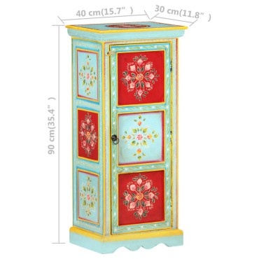 vidaXL Ντουλάπι με Χειροπ. Λεπτομέρειες 40x30x90cm Μασίφ Ξύλο Μάνγκο 1 τεμ.