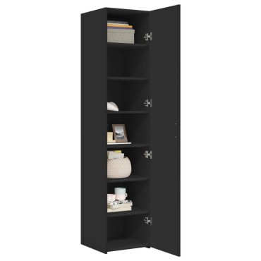 vidaXL Ντουλάπι Μαύρο 40x42,5x185cm από Επεξεργασμένο Ξύλο 1 τεμ.