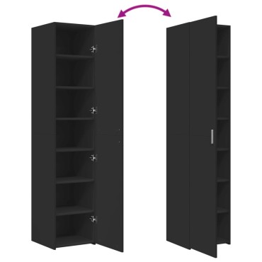 vidaXL Ντουλάπι Μαύρο 40x42,5x185cm από Επεξεργασμένο Ξύλο 1 τεμ.
