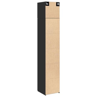 vidaXL Ντουλάπι Αποθήκευσης Στενό Μαύρο 40x42,5x225cm Επεξεργ. Ξύλο 1 τεμ.