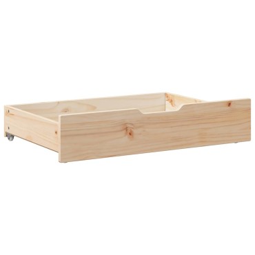 vidaXL Συρτάρια Κρεβατιού με Ροδάκια 2 τεμ. 85x55x17 εκ. Μασίφ Πεύκο