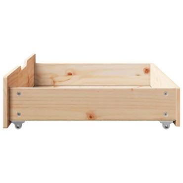 vidaXL Συρτάρια Κρεβατιού με Ροδάκια 2 τεμ. 85x55x17 εκ. Μασίφ Πεύκο