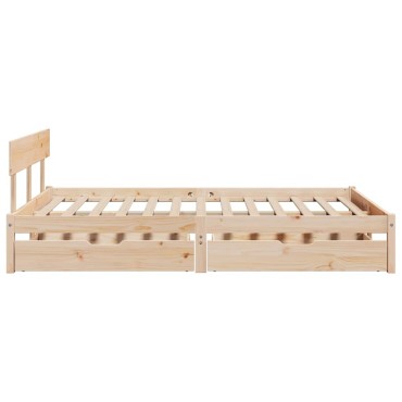 vidaXL Σκελετός Κρεβατιού Χωρίς Στρώμα 160x200cm Μασίφ Ξύλο Πεύκου 1 τεμ. - Διπλό