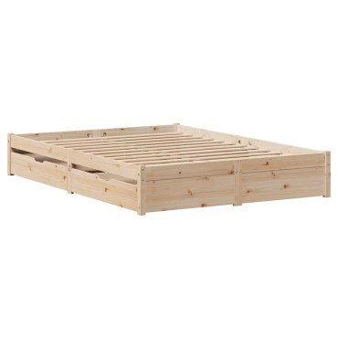 vidaXL Σκελετός Κρεβατιού Χωρίς Στρώμα 120x200cm Μασίφ Ξύλο Πεύκου 1 τεμ. - Μονό
