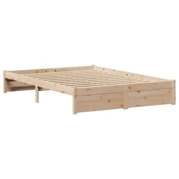 vidaXL Σκελετός Κρεβατιού Χωρίς Στρώμα 120x200cm Μασίφ Ξύλο Πεύκου 1 τεμ. - Μονό