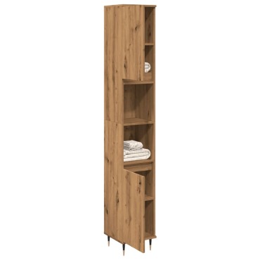 vidaXL Ντουλάπι μπάνιου Δρυς τεχνίτης 30x30x190cm Κατασκευασμένο ξύλο