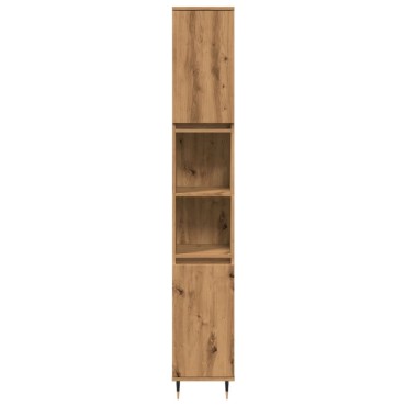 vidaXL Ντουλάπι μπάνιου Δρυς τεχνίτης 30x30x190cm Κατασκευασμένο ξύλο