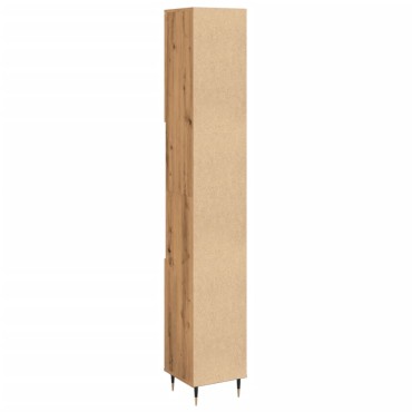 vidaXL Ντουλάπι μπάνιου Δρυς τεχνίτης 30x30x190cm Κατασκευασμένο ξύλο