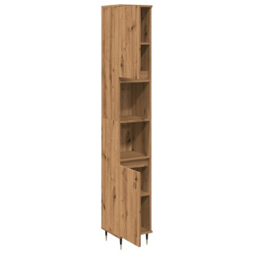 vidaXL Ντουλάπι μπάνιου Δρυς τεχνίτης 30x30x190cm Κατασκευασμένο ξύλο