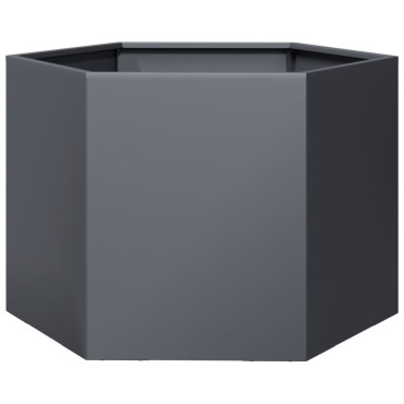 vidaXL Ζαρντινιέρα Κήπου Εξάγωνη Ανθρακί 69x60x45 εκ. Ατσάλι