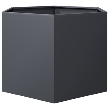 vidaXL Ζαρντινιέρα Κήπου Εξάγωνη Ανθρακί 69x60x45 εκ. Ατσάλι
