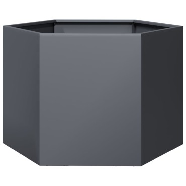 vidaXL Ζαρντινιέρα Κήπου Εξάγωνη Ανθρακί 69x60x45 εκ. Ατσάλι