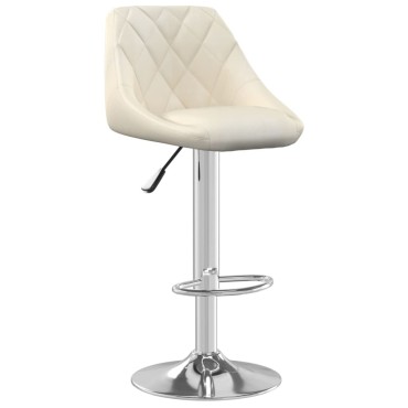 vidaXL Σκαμπό Μπαρ 2 τεμ. Κρεμ Βελούδινα 46x44x(82-103)cm