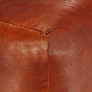 vidaXL Πουφ Ταμπά 40x40x40cm από Γνήσιο Δέρμα Κατσίκας 1 τεμ.