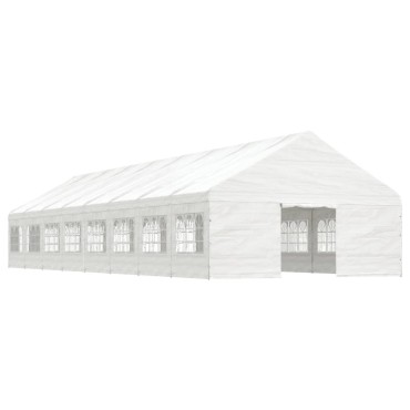 vidaXL Κιόσκι με Τέντα Λευκό 17,84 x 5,88 x 3,75 μ. από Πολυαιθυλένιο