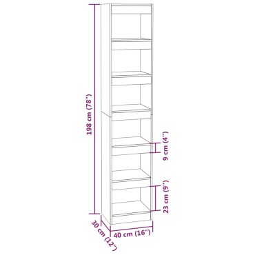 vidaXL Βιβλιοθήκη/Διαχωριστικό Χώρου Μαύρο 40x30x198cm 1 τεμ.