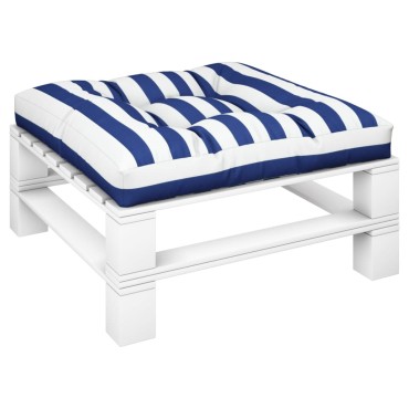 vidaXL Μαξιλάρι Παλέτας Μπλε & Λευκό Ριγέ 80x80x12cm Υφασμάτινο
