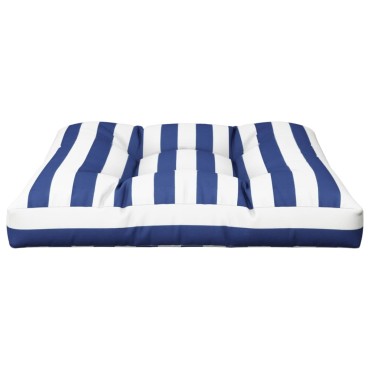 vidaXL Μαξιλάρι Παλέτας Μπλε & Λευκό Ριγέ 80x80x12cm Υφασμάτινο