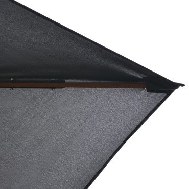 vidaXL Ομπρέλα Κήπου Ανθρακί 200 x 300 εκ. με Ξύλινο Ιστό