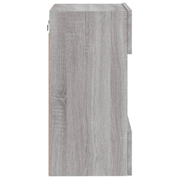 vidaXL Έπιπλα Τοίχου Τηλ. με LED 2 τεμ. Γκρι Sonoma 40x30x60,5cm