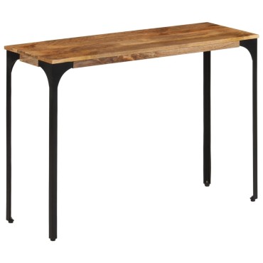 vidaXL Τραπέζι Κονσόλα Καφέ 110x35x76cm από Μασίφ Ξύλο Μάνγκο/Σίδερο 1 τεμ.