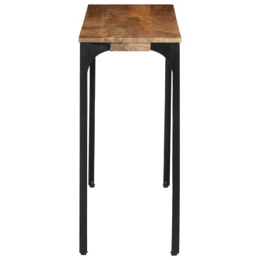 vidaXL Τραπέζι Κονσόλα Καφέ 110x35x76cm από Μασίφ Ξύλο Μάνγκο/Σίδερο 1 τεμ.