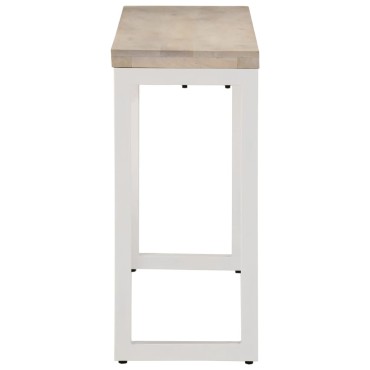 vidaXL Τραπέζι Κονσόλα Καφέ 110x35x76cm από Μασίφ Ξύλο Μάνγκο/Σίδερο 1 τεμ.