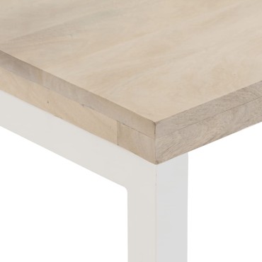vidaXL Τραπέζι Κονσόλα Καφέ 110x35x76cm από Μασίφ Ξύλο Μάνγκο/Σίδερο 1 τεμ.