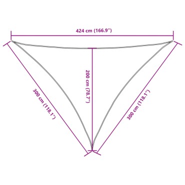 vidaXL Πανί Σκίασης Τρίγωνο Πορτοκαλί 3x3x4,24 μ. από Ύφασμα Oxford