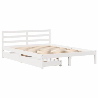 vidaXL Σκελετός Κρεβ. Χωρίς Στρώμα Λευκό 120x190cm Μασίφ Πεύκο 1 τεμ. - Μονό